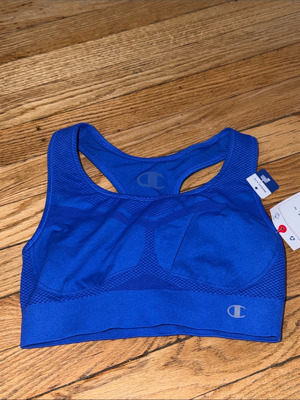 Champion blue Seamless Racerback Sports Bra medium comfy